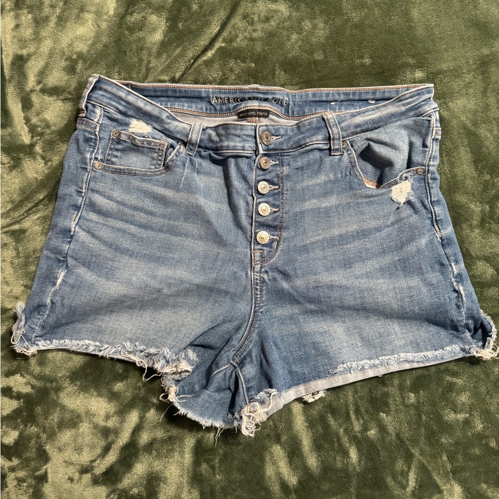 American Eagle Outfitters Light Blue Jean High Rise short shorts